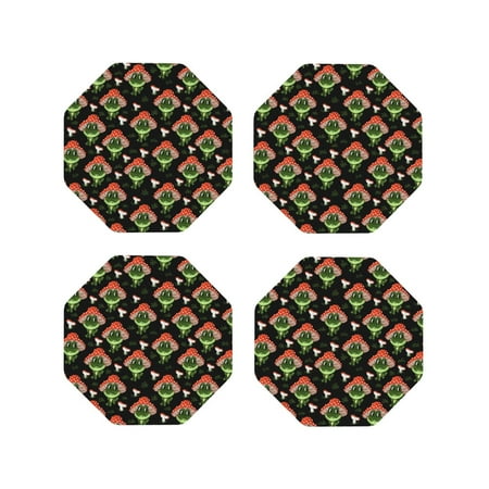 Yiaed Frogs In Mushroom Hats Print Leather Coasters for Drinks - Cup Coasters Coffee Table Kitchen Table Bar Home & Office Gifts Handmade Drink Coasters-Octagon
Yiaed Frogs In Mushroom Hats Print Leather Coasters for Drinks - Cup Coasters Coffee Table Kitchen Table Bar Home & Office Gifts Handmade Drink Coasters-Octagon