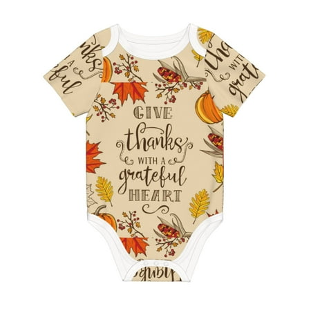 Coaee Thanksgiving With A Grateful Heart for Soft Cotton Baby Short-Sleeve Bodysuit Baby Girls Boys Bodysuit Romper
Coaee Thanksgiving With A Grateful Heart for Soft Cotton Baby Short-Sleeve Bodysuit Baby Girls Boys Bodysuit Romper