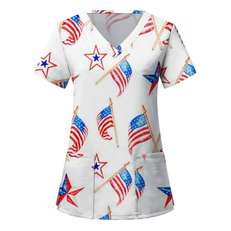 XHJUN Print Nurse Uniforms for Women Butterfly Printed Scrub Tops Women Short Sleeve Tops Working Uniform July 4th Independence Day Print Scrub Tops Pocket Blouse White XL
XHJUN Print Nurse Uniforms for Women Butterfly Printed Scrub Tops Women Short Sleeve Tops Working Uniform July 4th Independence Day Print Scrub Tops Pocket Blouse White XL