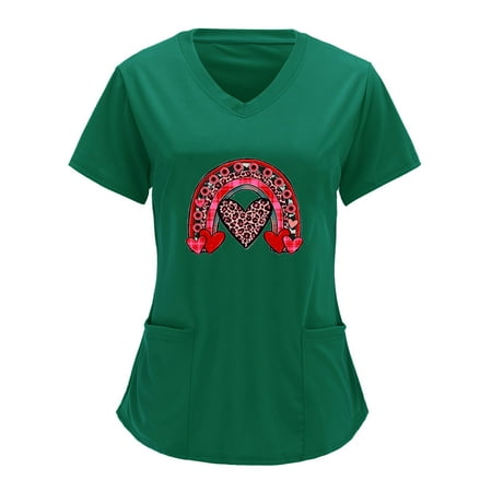 Women Scrubs Top Love Heart Printed Casual V Neck Valentine s Day Rainbow Work With Pocket Spring Summer Daily Nursing Uniforms Nursing Care Working Uniforms
Women Scrubs Top Love Heart Printed Casual V Neck Valentine s Day Rainbow Work With Pocket Spring Summer Daily Nursing Uniforms Nursing Care Working Uniforms