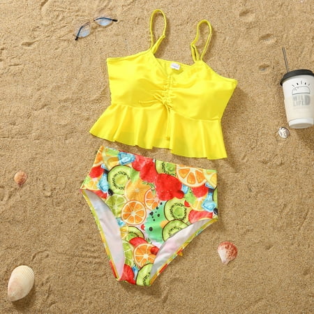 ERTUTUYI Parent Child Family Parent-child Swim Ruffles Yellow Flounces Edge Bikini Set Yellow 12-18M
ERTUTUYI Parent Child Family Parent-child Swim Ruffles Yellow Flounces Edge Bikini Set Yellow 12-18M