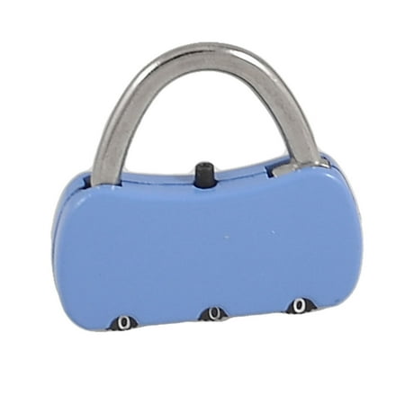 3.8cm x 3.6cm x 0.7cm 3 Digits Padlock 4 Pack Resettable Handbag Shape Travel Code Lock Blue