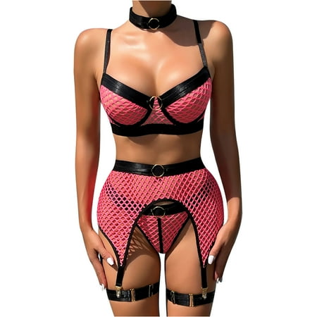 Women s Sexy Underwear Four Pieces Of Mesh Stitching With Underwire Hanging Neck Classic Underwear Sexy Underwear Suit
Women s Sexy Underwear Four Pieces Of Mesh Stitching With Underwire Hanging Neck Classic Underwear Sexy Underwear Suit
