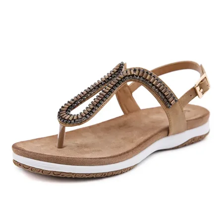 Women‘s Flat T-strap Toe Thong Sandals Rhinestone Decor Buckle Strap Open Toe Shoes Lightweight Beach Shoes
Women‘s Flat T-strap Toe Thong Sandals Rhinestone Decor Buckle Strap Open Toe Shoes Lightweight Beach Shoes