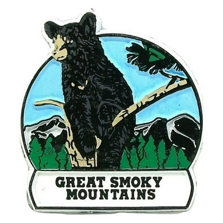 Great Smoky Mountains with Bear Round Fridge Magnet