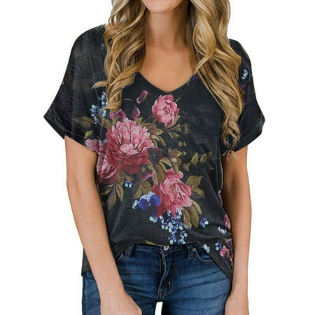 Women s Boho Tops Floral V Neck Zipper Summer Blouse Shirts Casual Loose Short Sleeve Dressy Blouses Tee for Leggings
Women s Boho Tops Floral V Neck Zipper Summer Blouse Shirts Casual Loose Short Sleeve Dressy Blouses Tee for Leggings