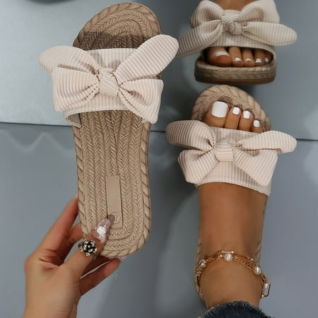 NEGJ Leisure Roman Style Bow Tie Women s Solid Color Weave Summer Non Slip Slip On Flat Beach Open Toe Br
NEGJ Leisure Roman Style Bow Tie Women s Solid Color Weave Summer Non Slip Slip On Flat Beach Open Toe Br