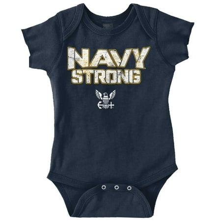 Navy Strong United States Military Romper Boys or Girls Infant Baby Brisco Brands NB
Navy Strong United States Military Romper Boys or Girls Infant Baby Brisco Brands NB