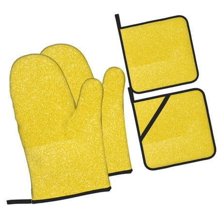 Balery Yellow Glitter Pattern Oven Mitts and Pot Holders 4 pcs Set Kitchen Oven Glove High Heat Resistant 500℉ Oven Mitts with Non-Slip Silicone Surface
Balery Yellow Glitter Pattern Oven Mitts and Pot Holders 4 pcs Set Kitchen Oven Glove High Heat Resistant 500℉ Oven Mitts with Non-Slip Silicone Surface