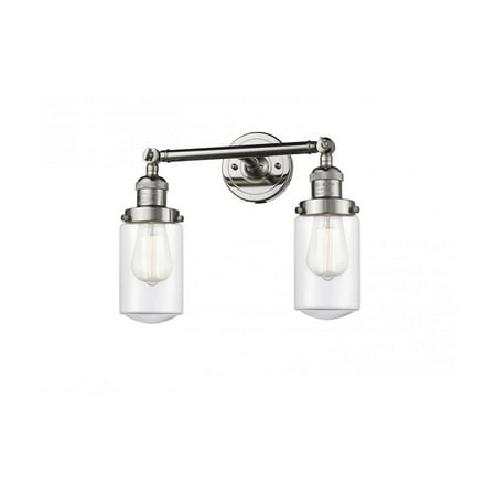 Polished Nickel Tone Bathroom Vanity 14 Wide Clear Glass Steel/Cast Brass Medium Base LED 2 Light Fixture
Polished Nickel Tone Bathroom Vanity 14 Wide Clear Glass Steel/Cast Brass Medium Base LED 2 Light Fixture