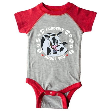 Inktastic Cows I Udderly Adore You Gift Baby Boy or Baby Girl Bodysuit