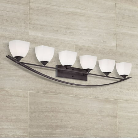 Franklin Iron Works Jenisen Arch Industrial Modern Wall Light Bronze Hardwire 62 3/4 6-Light Fixture White Glass Shade for Bedroom Bathroom Vanity
Franklin Iron Works Jenisen Arch Industrial Modern Wall Light Bronze Hardwire 62 3/4 6-Light Fixture White Glass Shade for Bedroom Bathroom Vanity