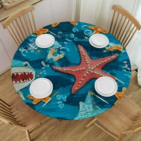 Sheronv Shark Starfish Fish Round Tablecloth Stain-Resistant Washable 100% Polyester Tablecloth for Picnic Dining Kitchen Farmhouse 31 -35
Sheronv Shark Starfish Fish Round Tablecloth Stain-Resistant Washable 100% Polyester Tablecloth for Picnic Dining Kitchen Farmhouse 31 -35
