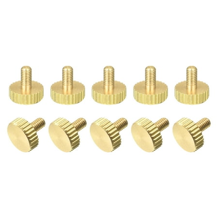 10Pack Brass Knurled Thumb Screws M3x6mm Flat Grip Bolt Knobs Fasteners