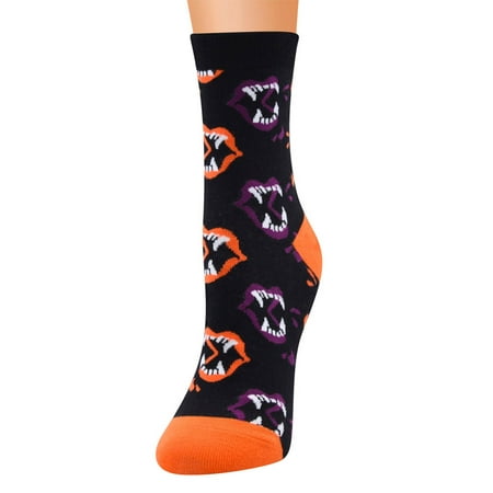 Kiapeise Halloween Women Knee-high Stockings Cartoon Mid-calf Length Socks