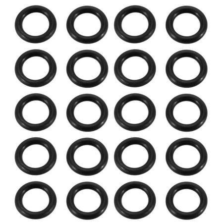 20pcs Black Nitrile Butadiene Rubber NBR O-Ring 7mm Inner Dia 2mm Width