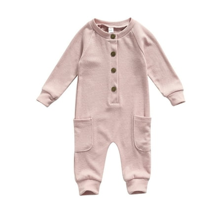 sdghg Babies Casual Romper Solid Color Round Collar Long Sleeve Jumpsuit with Pockets Grey/ Pink/ Khaki/ Dark Green
sdghg Babies Casual Romper Solid Color Round Collar Long Sleeve Jumpsuit with Pockets Grey/ Pink/ Khaki/ Dark Green