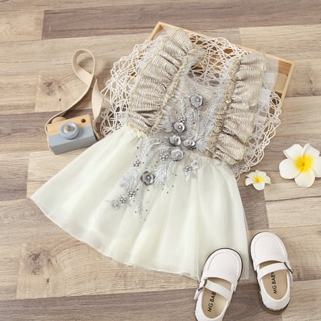 THE WILD Girls Dresses Elegant Ruffled Embroider Bead Square Neck Sleeveless Midi Girls Dresses Gray
THE WILD Girls Dresses Elegant Ruffled Embroider Bead Square Neck Sleeveless Midi Girls Dresses Gray