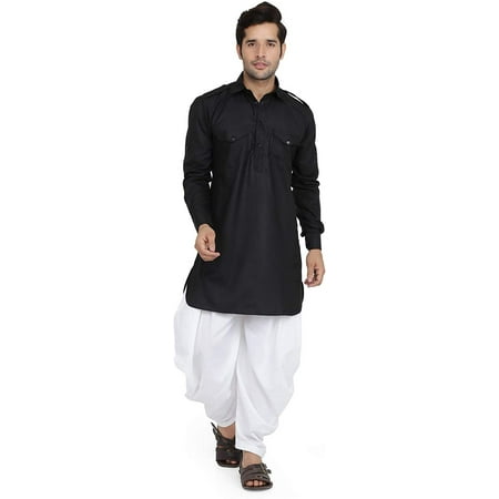 Royal Kurta Mens Cotton Kurta & Salwar Set Black 38