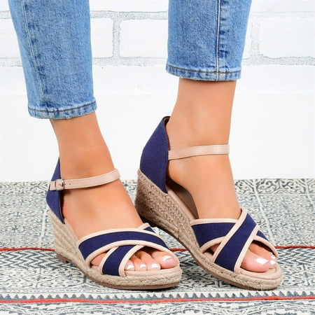 Sandals Fashion Women Summer Buckle Strap Canvas Weave Comfortable Wedges Shoes Beach Peep Toe Breathable Sandals
Sandals Fashion Women Summer Buckle Strap Canvas Weave Comfortable Wedges Shoes Beach Peep Toe Breathable Sandals