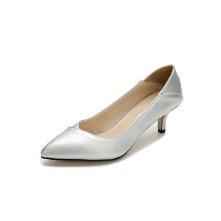 Crocowalk Women Dress Shoe Kitten Heel Pumps Pointy Toe Pump Shoes Womens Mid Heels Wedding Casual Slip On Silver 11.5
Crocowalk Women Dress Shoe Kitten Heel Pumps Pointy Toe Pump Shoes Womens Mid Heels Wedding Casual Slip On Silver 11.5