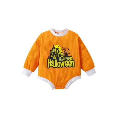 Nokpsedcb Infant Baby Boy Girl Romper Halloween Letter Ghost Letter Castle Print Contrast Long Sleeve Crew Neck Bottom Snap Jumpsuit Orange 0-3 Months
Nokpsedcb Infant Baby Boy Girl Romper Halloween Letter Ghost Letter Castle Print Contrast Long Sleeve Crew Neck Bottom Snap Jumpsuit Orange 0-3 Months