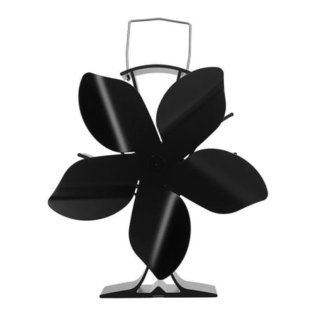 Stove Fan 5 Blades Durable Low Noise Aluminium Alloy Fireplace Fan For Home