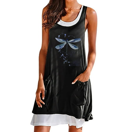 cllios Women s Summer Fashion Casual Round Neck Print Sleeveless Splicing Dresses for women 2023
cllios Women s Summer Fashion Casual Round Neck Print Sleeveless Splicing Dresses for women 2023