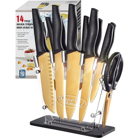MA23 Black Knife Set Marco Almond® 17 Pieces Stainless Steel Kitchen Knives Block Sets
MA23 Black Knife Set Marco Almond® 17 Pieces Stainless Steel Kitchen Knives Block Sets
