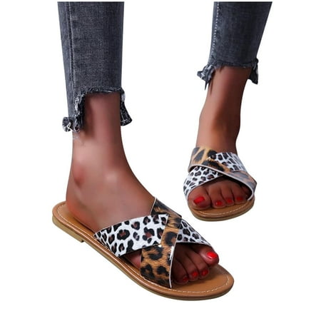 Summer Ladies Slippers Cross Band Flat Bottom Sandals Casual Women Shoes Leopard Print Slippers
Summer Ladies Slippers Cross Band Flat Bottom Sandals Casual Women Shoes Leopard Print Slippers