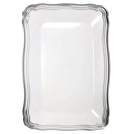 Aristocrat Collection Narrow Serving Trays White & Silver 13 X 9 : Qty 2