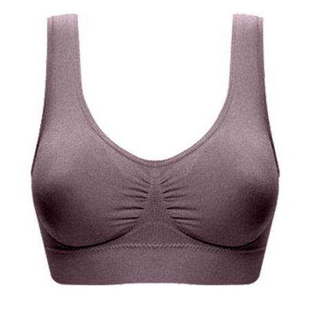 

YWDJ Sports Bras for Women Push Up No Underwire Plus Size Padded Sleeping Seamless Wireless Yoga Bras High Impact Sports for Sagging Breasts Wear Underwear Womens Longline Sports Bras Brown XXXL