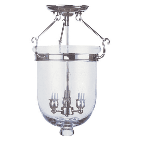 Semi Flush Mounts 3 Light With Clear Glass Polished Nickel size 12 in 180 Watts - World of Crystal
Semi Flush Mounts 3 Light With Clear Glass Polished Nickel size 12 in 180 Watts - World of Crystal