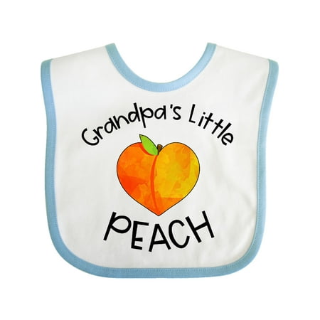 Inktastic Grandpa s Little Peach Cute Peach Heart Gift Baby Boy or Baby Girl Bib