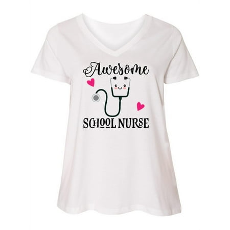 Inktastic School Nurse Appreciation Gift Women s Plus Size V-Neck