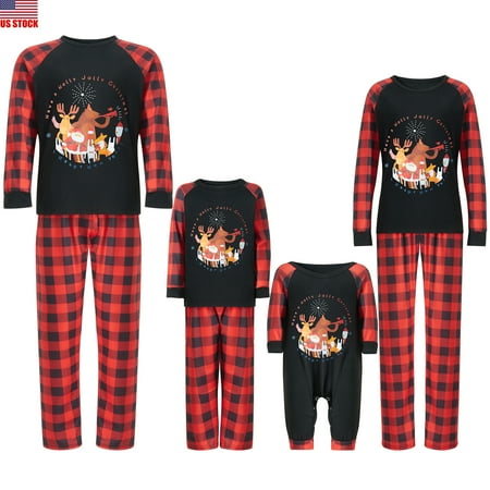 Sunisery Family Matching Pajamas Christmas Sleepwear Long Sleeve Sleep Shirt with Plaid Pants Soft Loungewear Pjs Set
Sunisery Family Matching Pajamas Christmas Sleepwear Long Sleeve Sleep Shirt with Plaid Pants Soft Loungewear Pjs Set