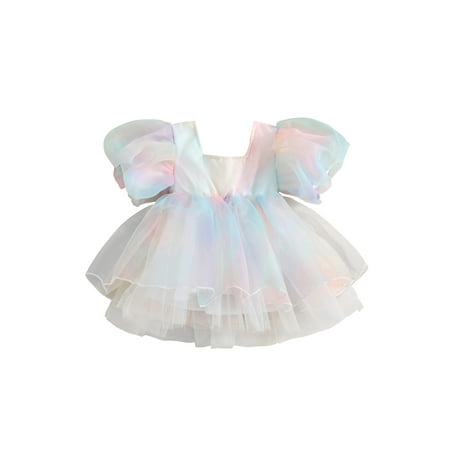 Qtinghua Toddler Baby Girl Formal Dress Summer Puff Sleeve Rainbow Ball Gown High Waist Princess Party Dresses Rainbow 3-4 Years
Qtinghua Toddler Baby Girl Formal Dress Summer Puff Sleeve Rainbow Ball Gown High Waist Princess Party Dresses Rainbow 3-4 Years