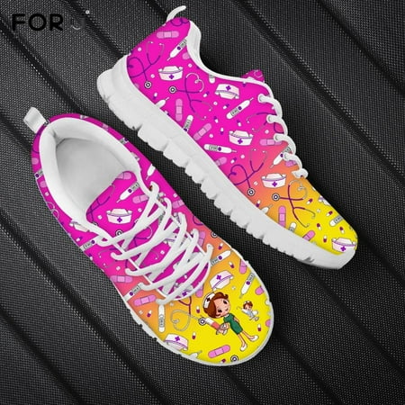 Funny Cartoon Nurse Girl Pattern Woman Flats Shoes Spring/Autumn Mesh Lace Up Sneaker Nursing Female Casual Footwear
Funny Cartoon Nurse Girl Pattern Woman Flats Shoes Spring/Autumn Mesh Lace Up Sneaker Nursing Female Casual Footwear