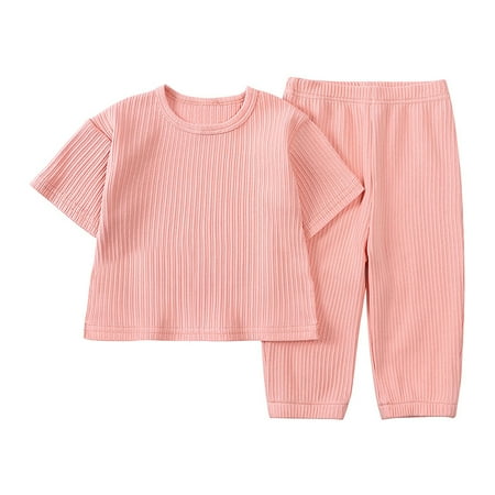 Toddler Baby Boys Clothes Outfits Cute Kids Set Girl Solid Cotton Short Sleeve Knitted Ribbed Shirt Pants Lightweight Soft Outerwear Suits Pink 4-5 Years
Toddler Baby Boys Clothes Outfits Cute Kids Set Girl Solid Cotton Short Sleeve Knitted Ribbed Shirt Pants Lightweight Soft Outerwear Suits Pink 4-5 Years