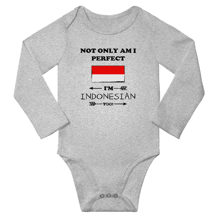 Not Only am i Perfect I m Indonesian Too! Baby Long Sleeve Bodysuits Unisex Gifts (Gray 6 Months)
Not Only am i Perfect I m Indonesian Too! Baby Long Sleeve Bodysuits Unisex Gifts (Gray 6 Months)