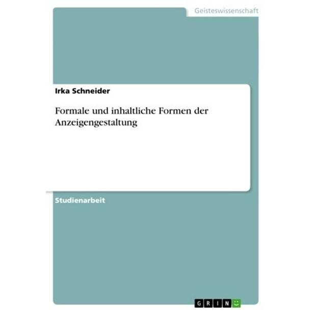 Formale und inhaltliche Formen der Anzeigengestaltung - eBook