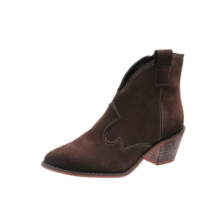 GENILU Womens Comfort Breathable Stacked Heel Booties Faux Suede Winter Shoes Walking Side Zip Block Heels Bootie Brown 7
GENILU Womens Comfort Breathable Stacked Heel Booties Faux Suede Winter Shoes Walking Side Zip Block Heels Bootie Brown 7
