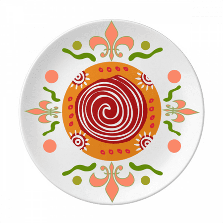 Red Screw Mexico Totems Ancient Civilization Flower Ceramics Plate Tableware Dinner Dish