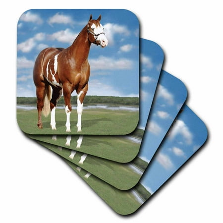 3dRose Champion Paint Quarter Horse Soft Coasters set of 8