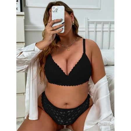 Summer Sexy Black Women s Plus Size Scallop Trim Lace Underwire Lingerie Set L220402D 85D(38D)
Summer Sexy Black Women s Plus Size Scallop Trim Lace Underwire Lingerie Set L220402D 85D(38D)
