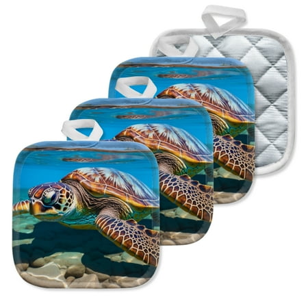 4 Pack Pot Holders Kitchen Essential Potholder Set Sea Turtle Swimming In Clear Waters
4 Pack Pot Holders Kitchen Essential Potholder Set Sea Turtle Swimming In Clear Waters