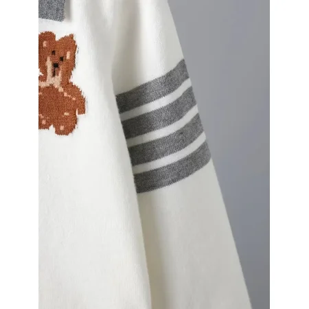 GEDER-FABaby Girls Cute Casual Knitted Lapel Striped Sweater & Pleated Skirt Set For Party
GEDER-FABaby Girls Cute Casual Knitted Lapel Striped Sweater & Pleated Skirt Set For Party
