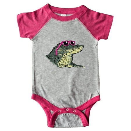 Inktastic Sunny Gator in Pink Sunglasses Gift Baby Boy or Baby Girl Bodysuit