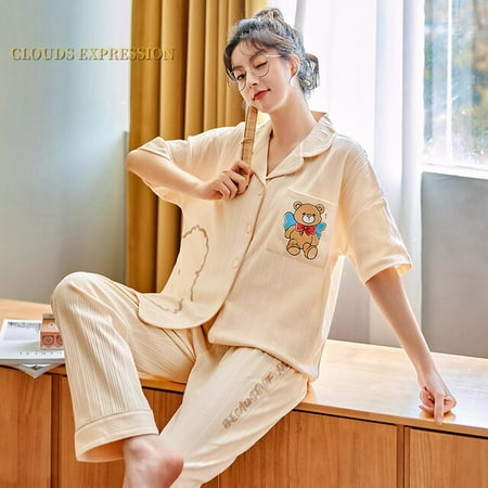 QWZNDZGR Spring Summer Short Pijama Cartoon Print Women s Pajamas Set Kawaii Girl Nightwear Plaid Pants Sleepwear Lounge Homewear Fashion
QWZNDZGR Spring Summer Short Pijama Cartoon Print Women s Pajamas Set Kawaii Girl Nightwear Plaid Pants Sleepwear Lounge Homewear Fashion