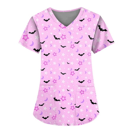 Sksloeg Scrub Tops Of 2023 Pumpkin Witch Hat Print Short Sleeve Short Sleeve Pumpkin Witch Hat Print Working Uniform Halloween T Shirt Light Purple 2XL
Sksloeg Scrub Tops Of 2023 Pumpkin Witch Hat Print Short Sleeve Short Sleeve Pumpkin Witch Hat Print Working Uniform Halloween T Shirt Light Purple 2XL